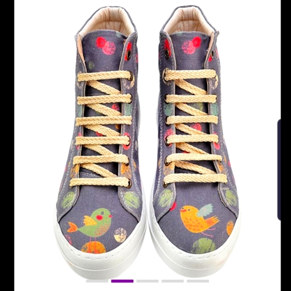 Happy Lil Birdie Bird 🐦 GOBY Hi Top Sneakers kicks shoes chucks inspired